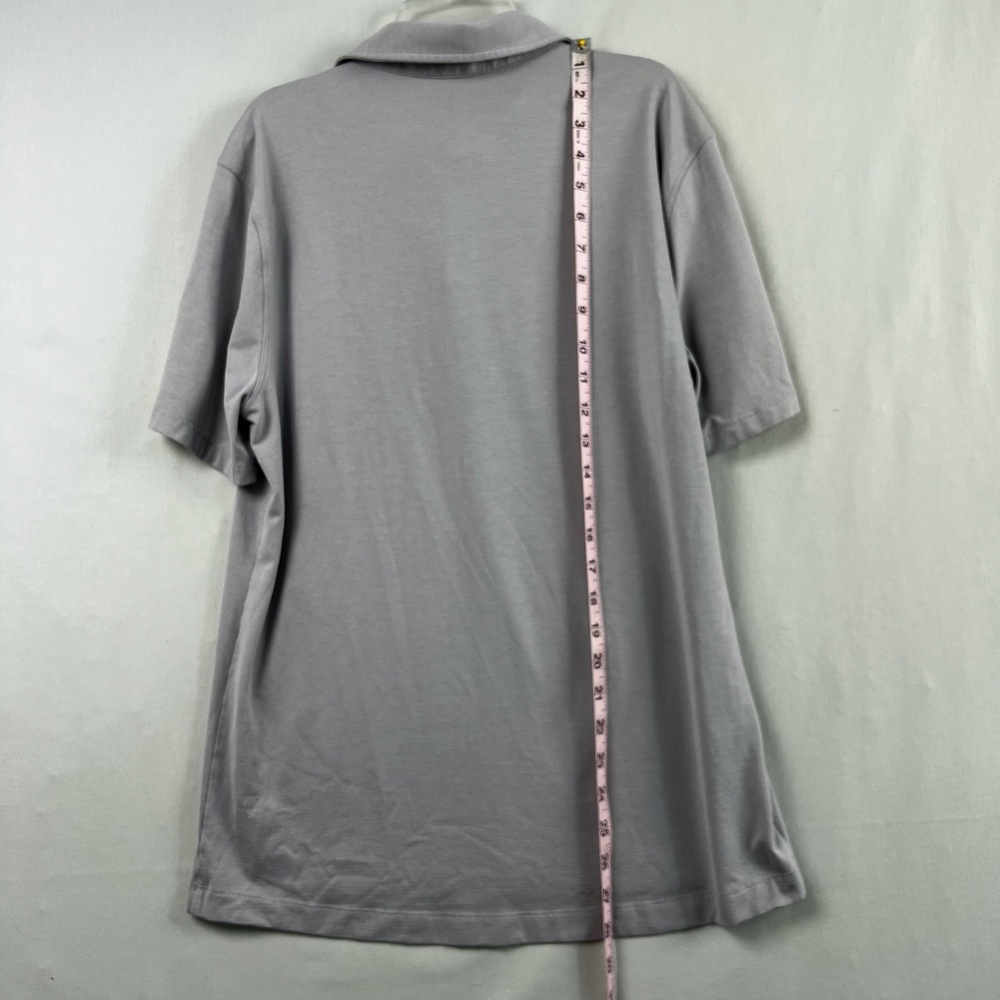 Lululemon Polo Golf Shirt Mens Medium Gray Short Sleeve Collared Button Placket - Picture 4 of 10